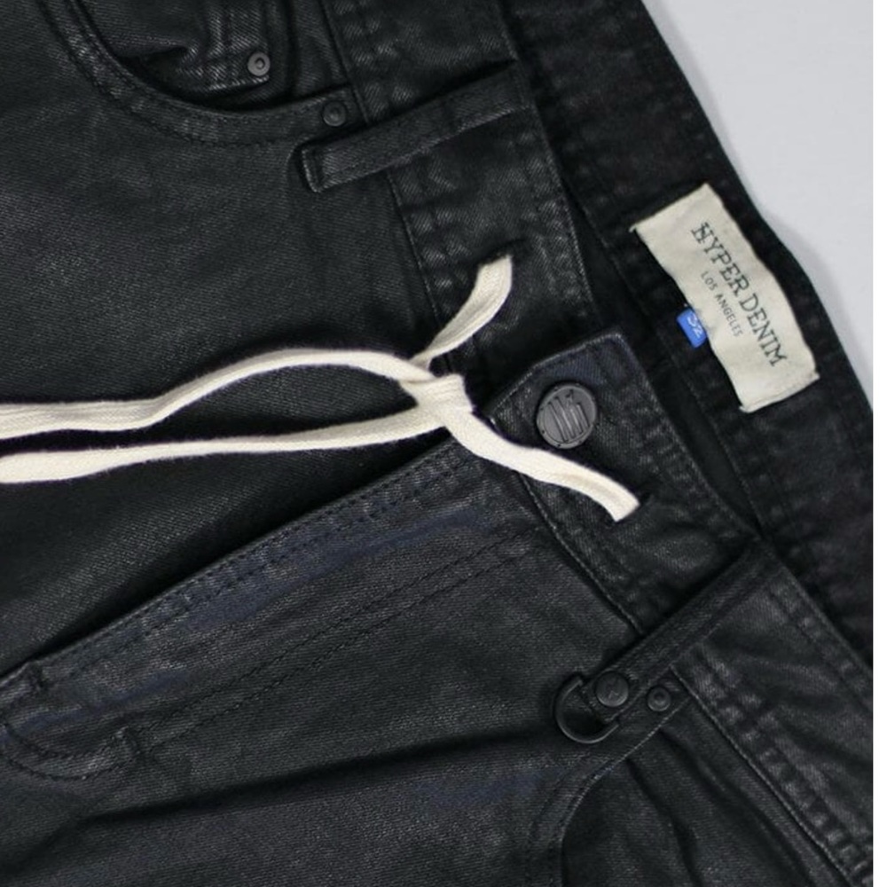 Hyper Denim Coated Stack Zipper Jeans